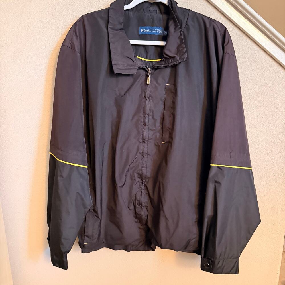 PGA Tour Sz XL Men Black Windbreaker Jacket